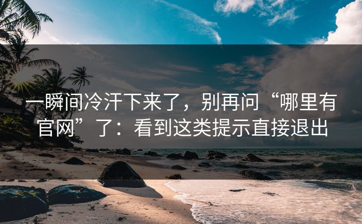 一瞬间冷汗下来了，别再问“哪里有官网”了：看到这类提示直接退出