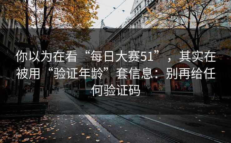 你以为在看“每日大赛51”，其实在被用“验证年龄”套信息：别再给任何验证码