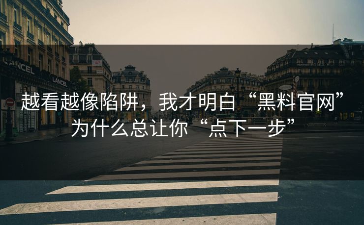 越看越像陷阱，我才明白“黑料官网”为什么总让你“点下一步”